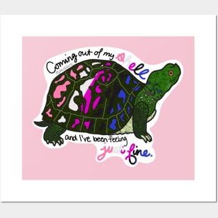 Genderfluid Pride Turtle Posters and Art